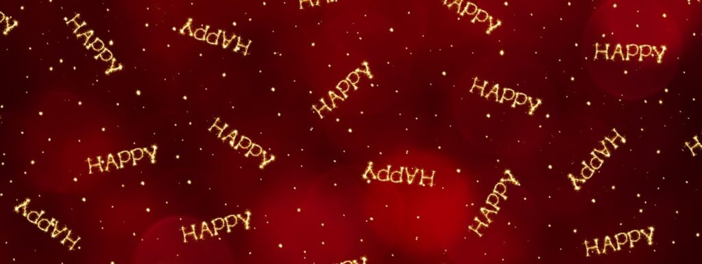 Background image with the word happy repeated