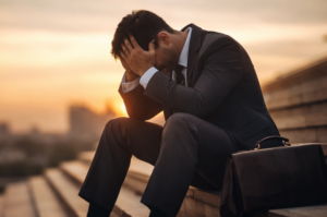 Man experiencing burnout